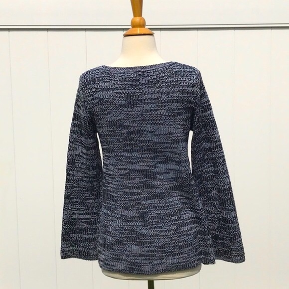 NWOT Cable & Gauge Black and White Knit Bell Sleeve Sweater Size Small - Picture 5 of 11